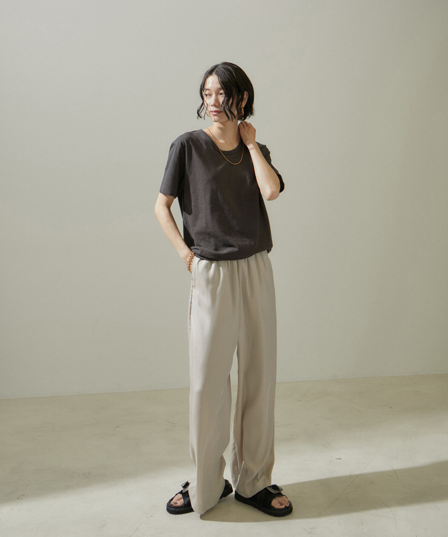 SALON adam et rope'「ヘンプコットンクルーネックTシャツ」|Tシャツ・カットソー|