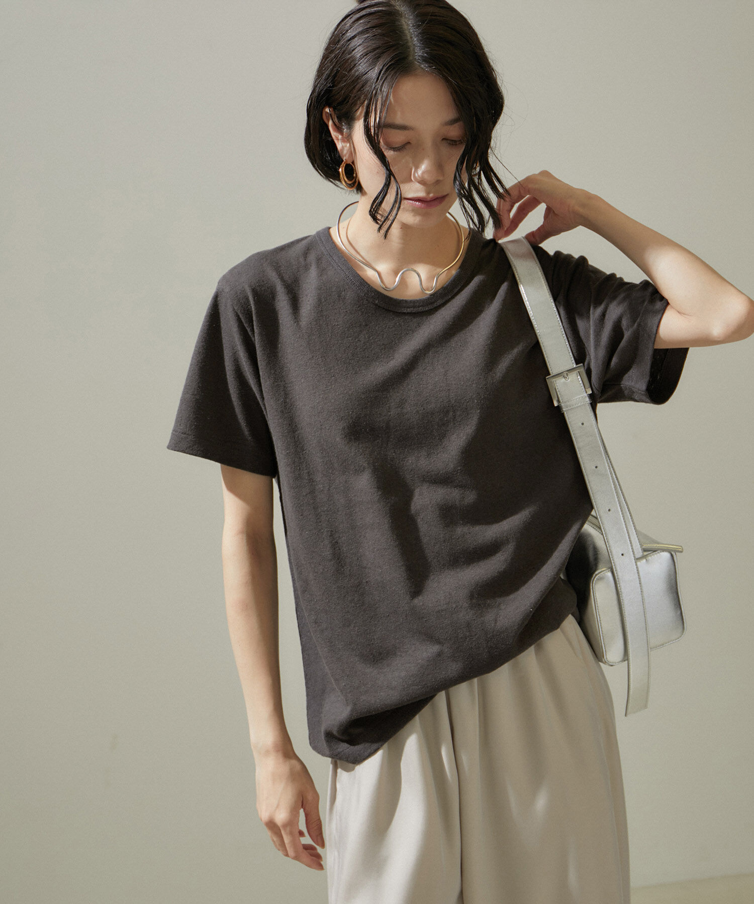 SALON adam et rope'「ヘンプコットンクルーネックTシャツ」|Tシャツ・カットソー|
