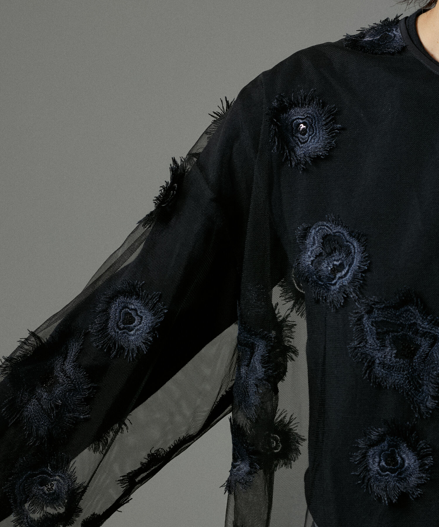 SALON adam et rope'「フラワーエンブロイダリーシアープルオーバー」|Tシャツ・カットソー|