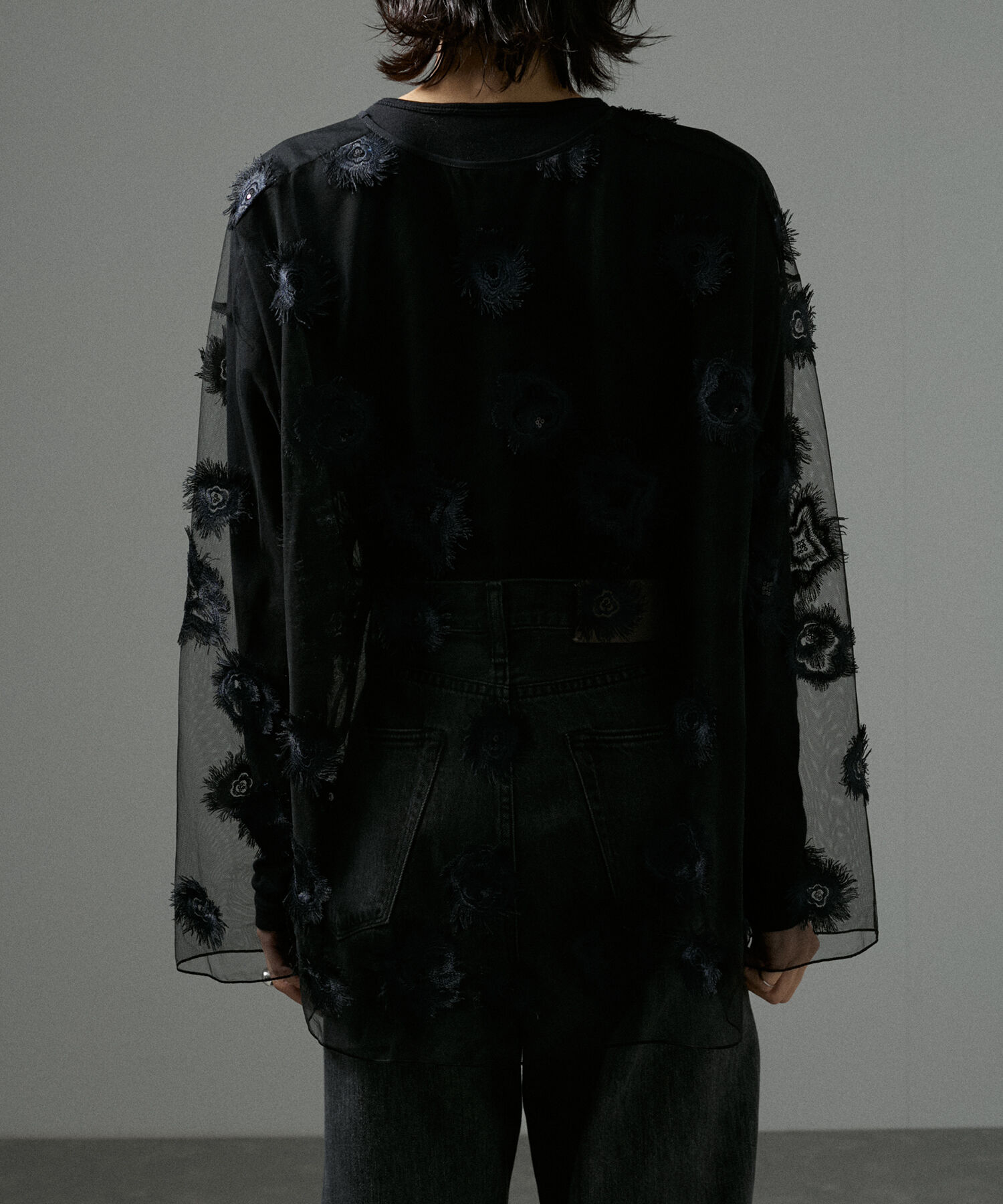 SALON adam et rope'「フラワーエンブロイダリーシアープルオーバー」|Tシャツ・カットソー|