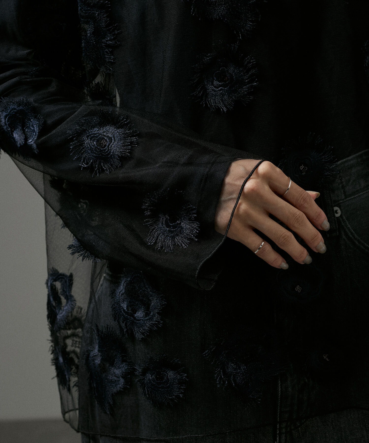 SALON adam et rope'「フラワーエンブロイダリーシアープルオーバー」|Tシャツ・カットソー|