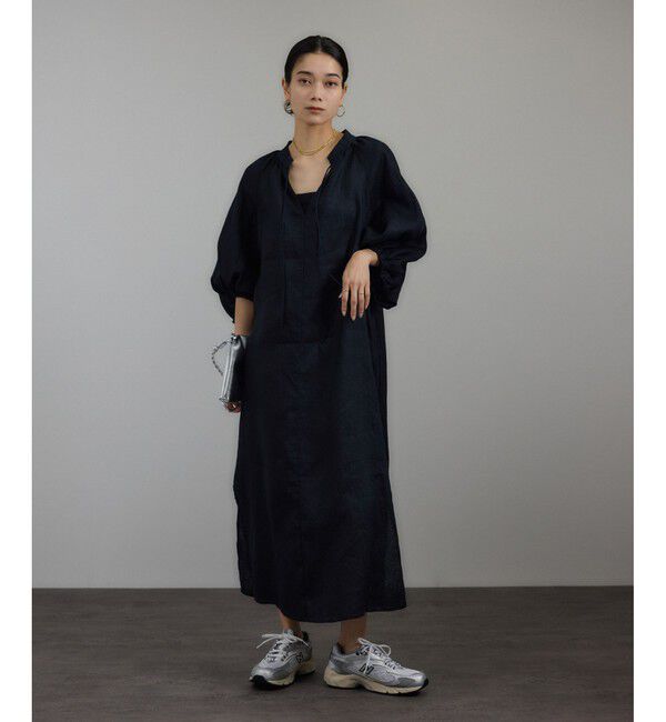 SALON adam et rope'「【WEB限定】ヨーロピアンフラックスリネンワンピース［洗える］」|ワンピース|