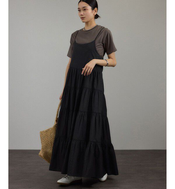 SALON adam et rope'「【WEB限定】ティアードキャミワンピース［洗える］」|ワンピース|ブラック(01)