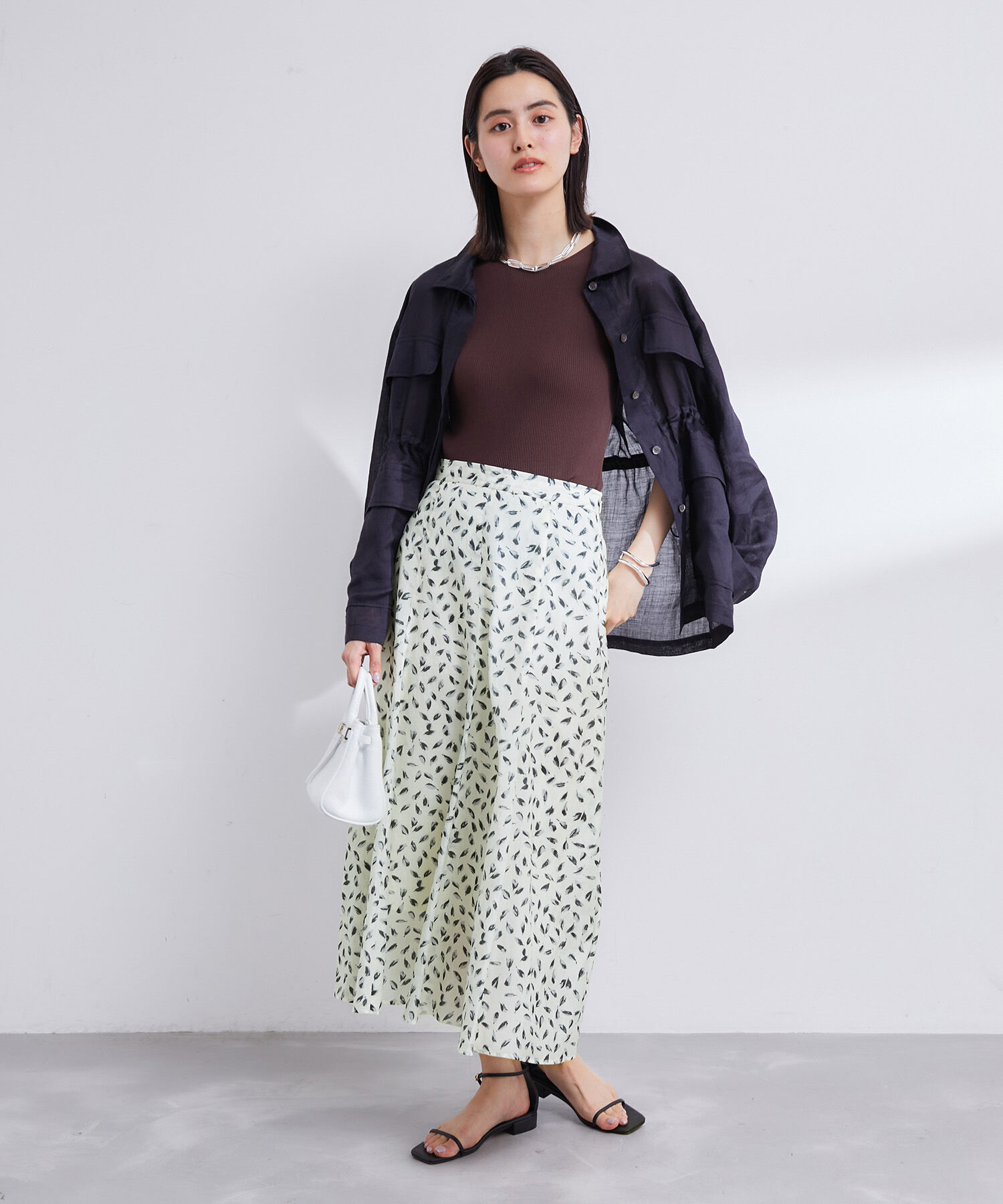 ROPE「【雑誌掲載】【洗える】プリントマーメイドスカート/セットアップ対応」|スカート|