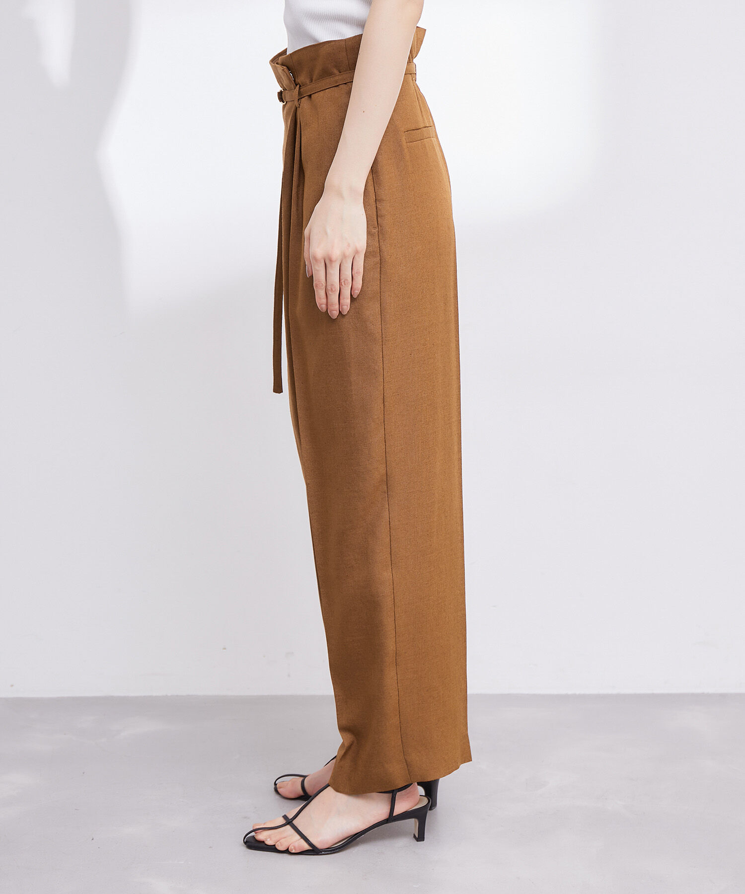 ROPE「【洗える】アシンメトリーラップ風ハイウエストワイドパンツ/セット対応」|その他|