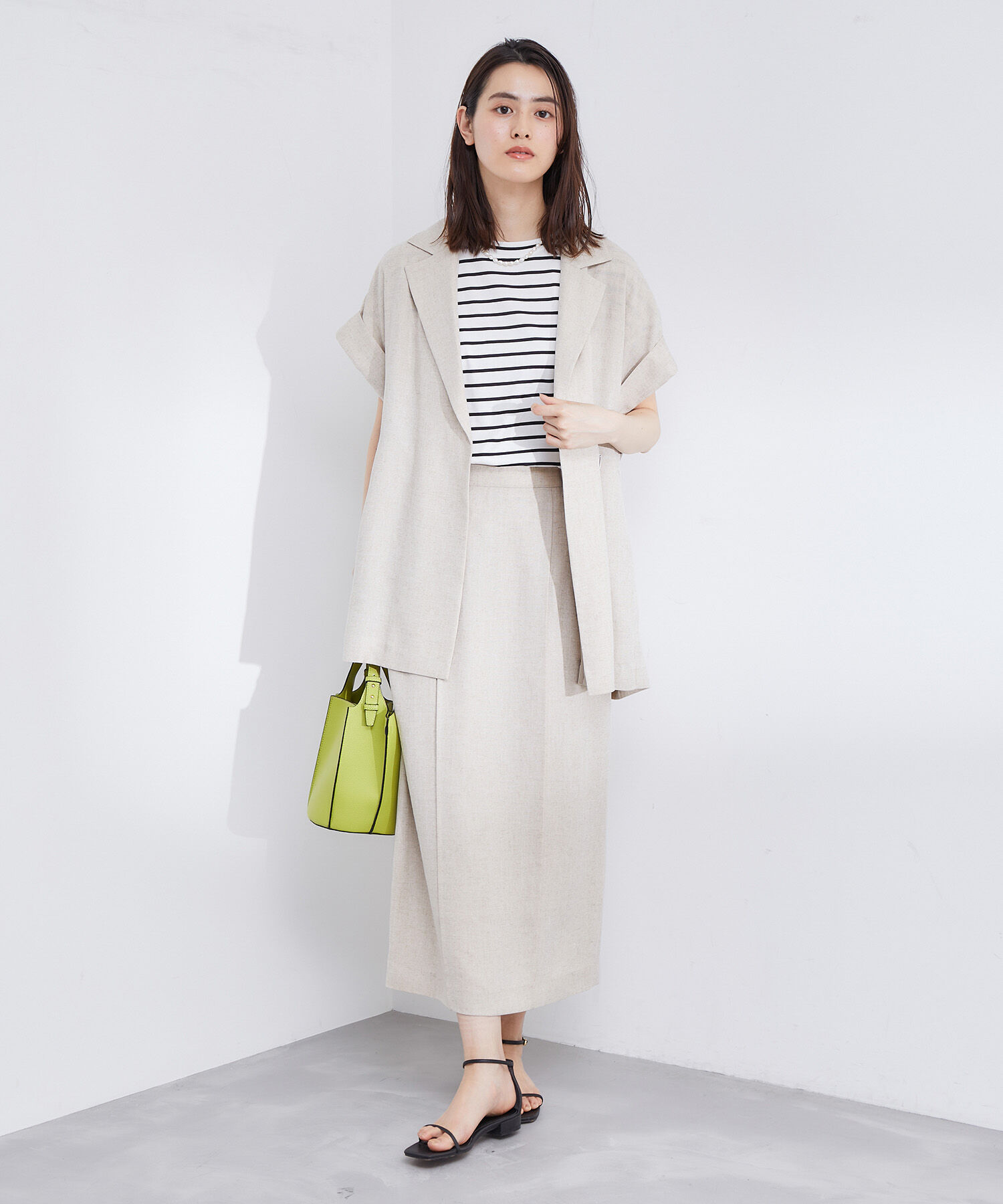 ROPE「【雑誌掲載】【洗える】ピンタックタイトスカート/セット対応」|スカート|