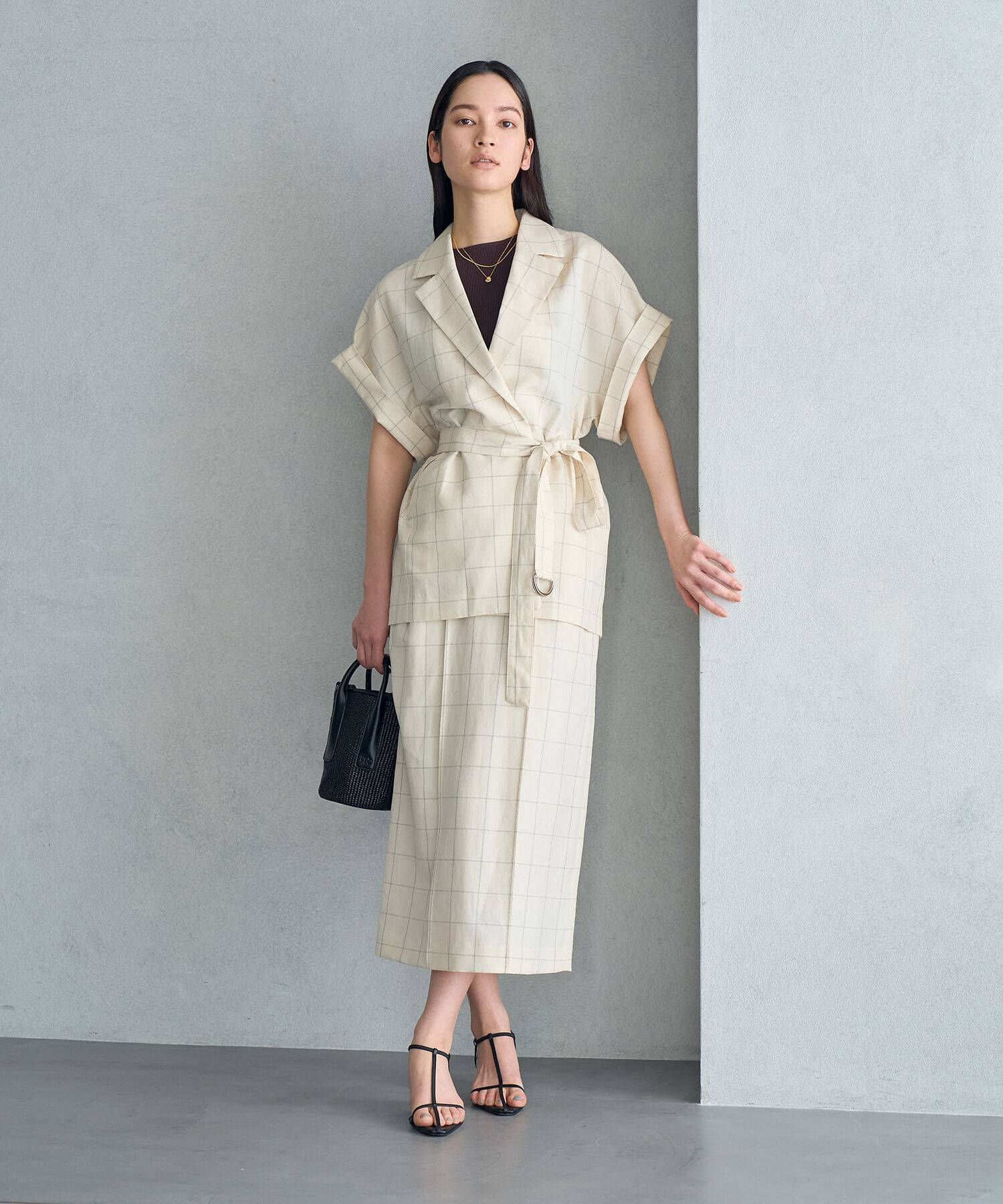 ROPE「【雑誌掲載】【洗える】ピンタックタイトスカート/セット対応」|スカート|