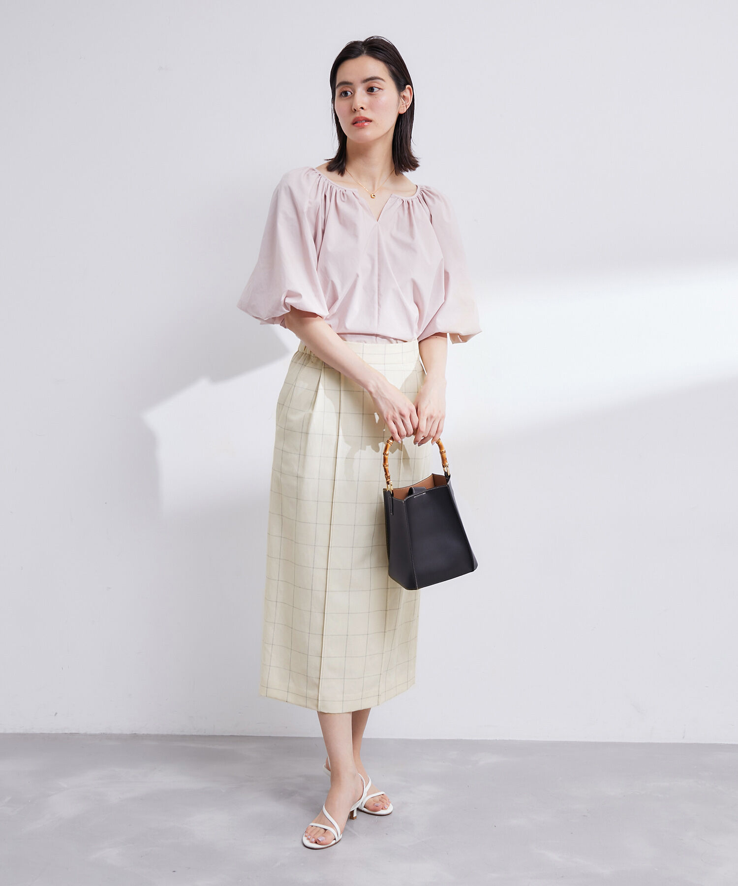 ROPE「【雑誌掲載】【洗える】ピンタックタイトスカート/セット対応」|スカート|