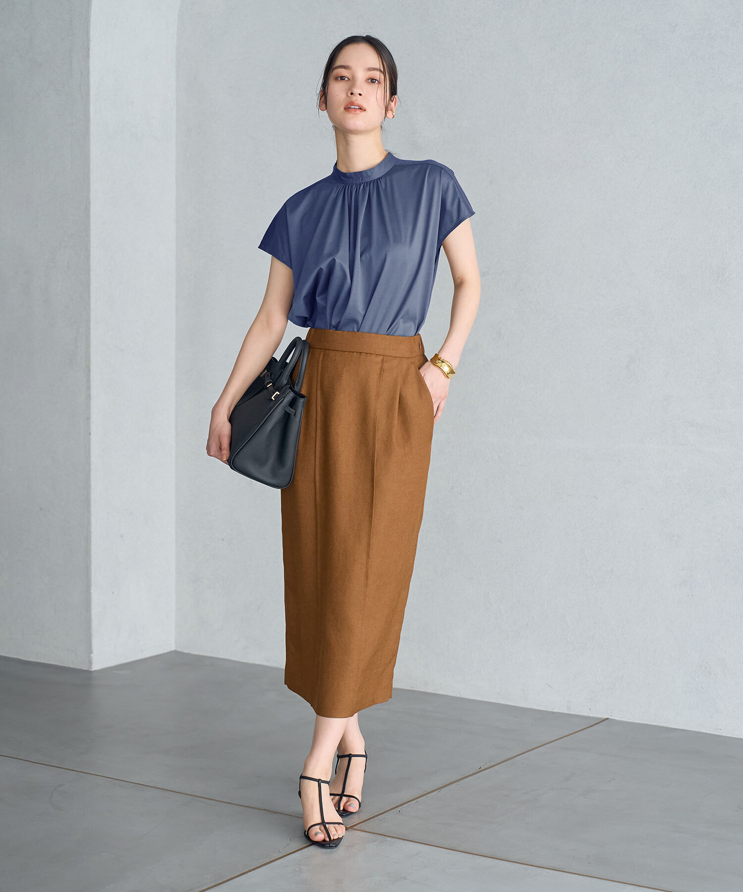 ROPE「【雑誌掲載】【洗える】ピンタックタイトスカート/セット対応」|スカート|