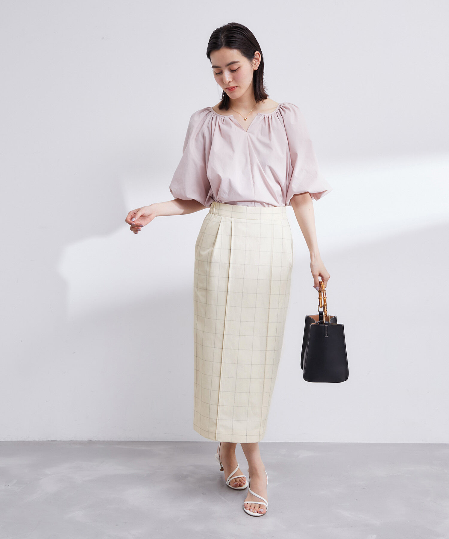 ROPE「【雑誌掲載】【洗える】ピンタックタイトスカート/セット対応」|スカート|