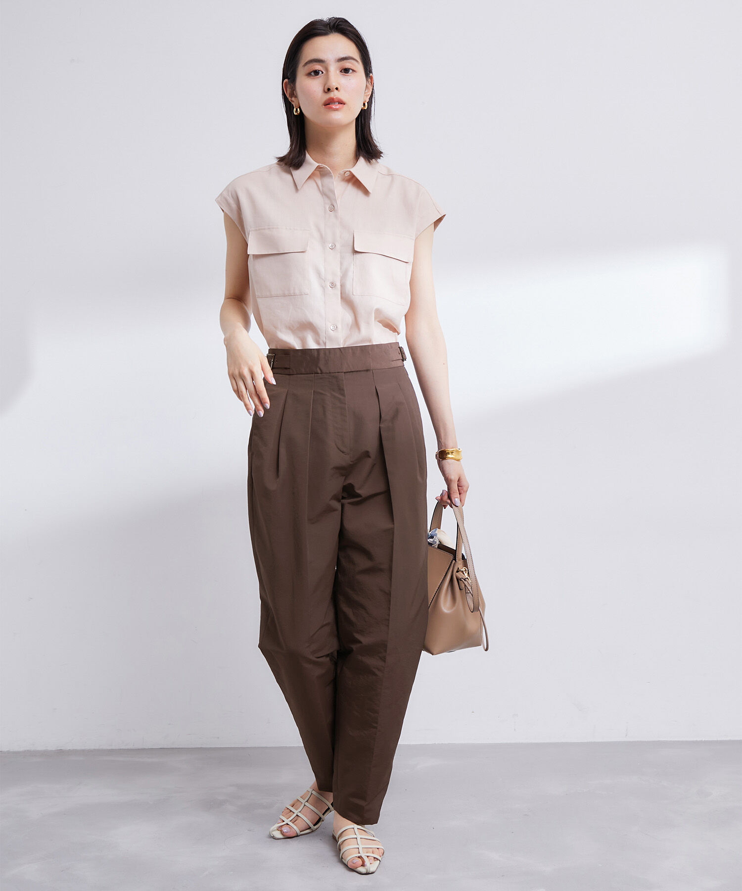 ROPE「【エディター三尋木奈保さんコラボ】すっきりハイウエストバレルパンツ」|その他|