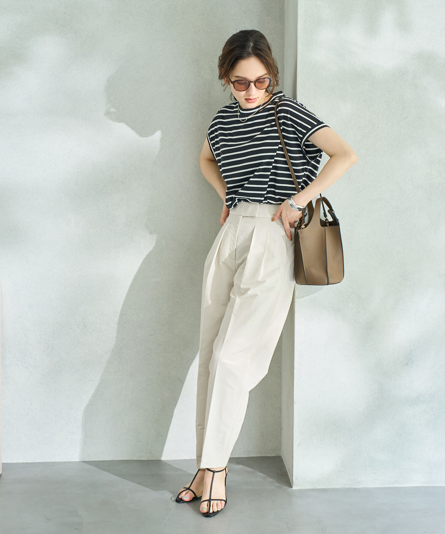 ROPE「【エディター三尋木奈保さんコラボ】すっきりハイウエストバレルパンツ」|その他|