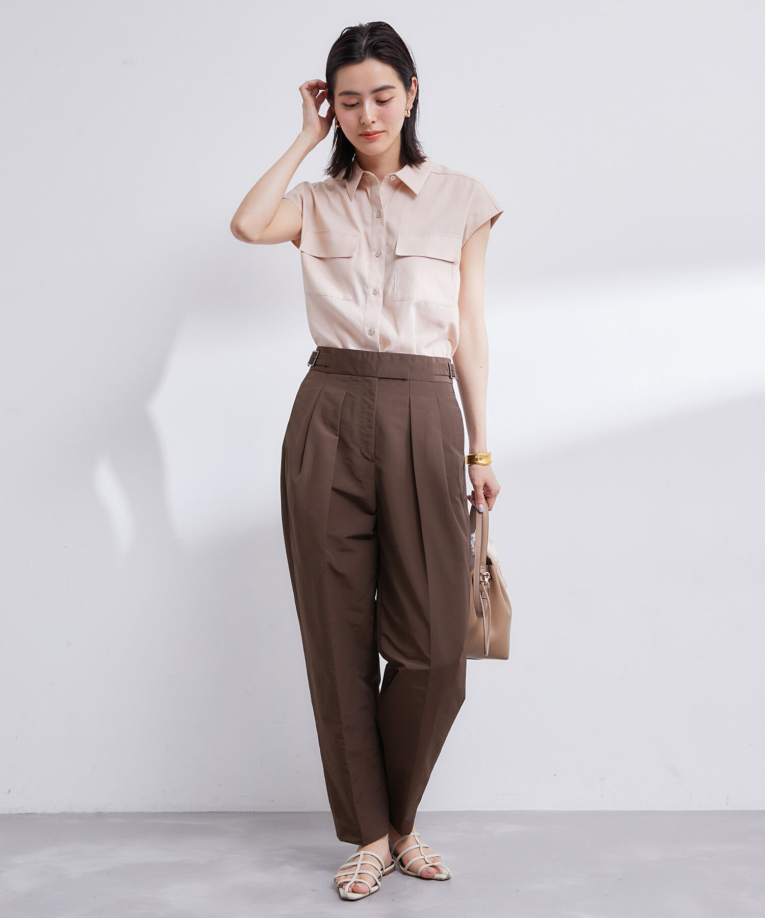 ROPE「【エディター三尋木奈保さんコラボ】すっきりハイウエストバレルパンツ」|その他|