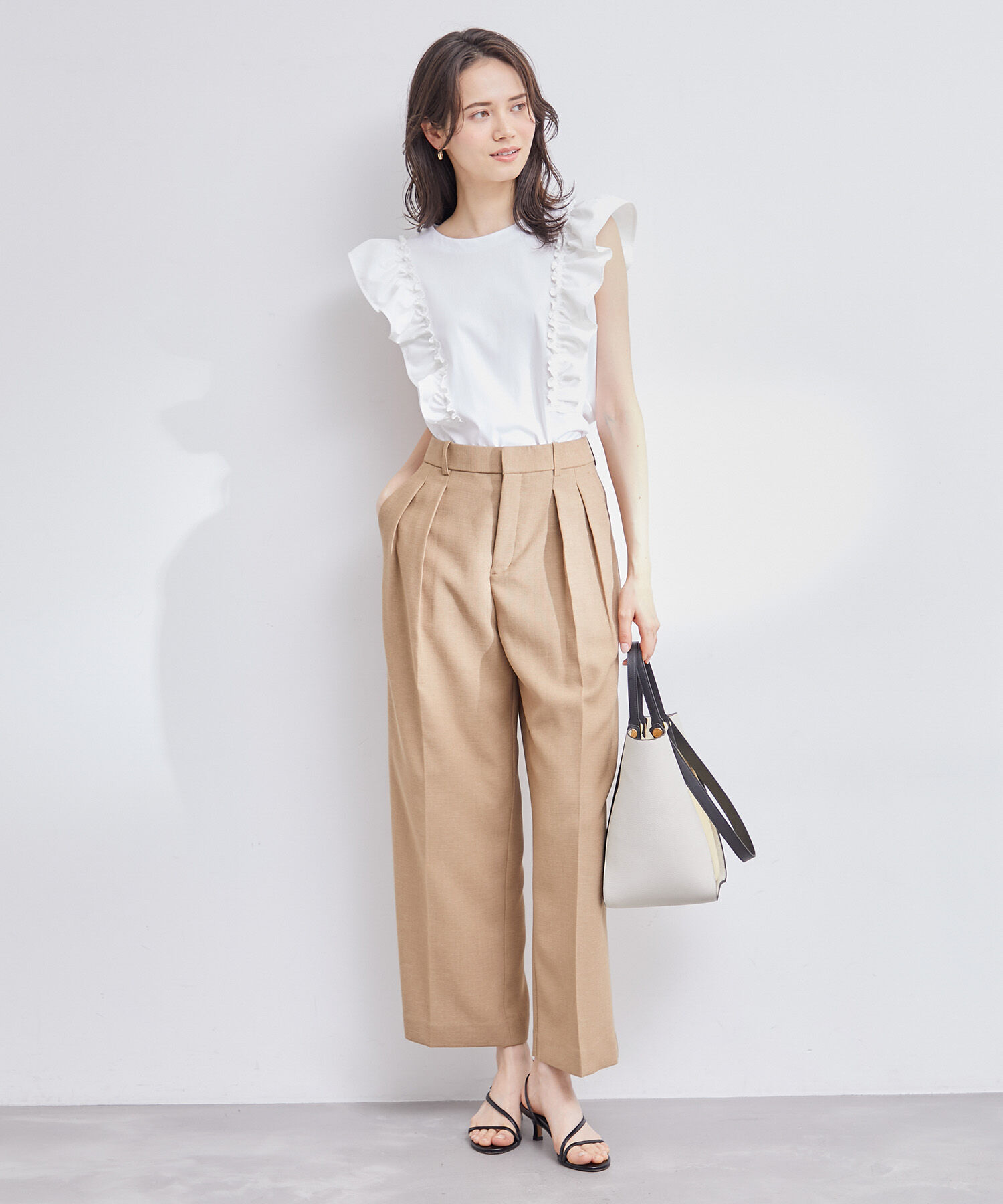 ROPE「布帛フリルデザインカットソー」|Tシャツ・カットソー|