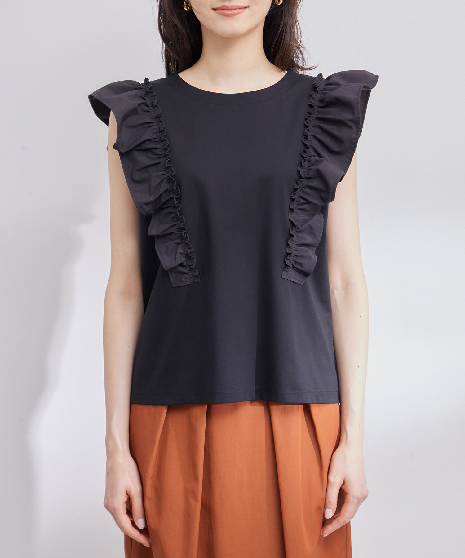 ROPE「布帛フリルデザインカットソー」|Tシャツ・カットソー|