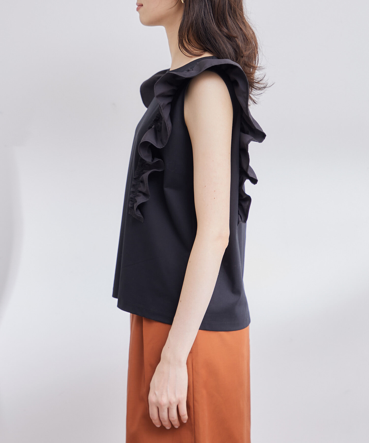 ROPE「布帛フリルデザインカットソー」|Tシャツ・カットソー|