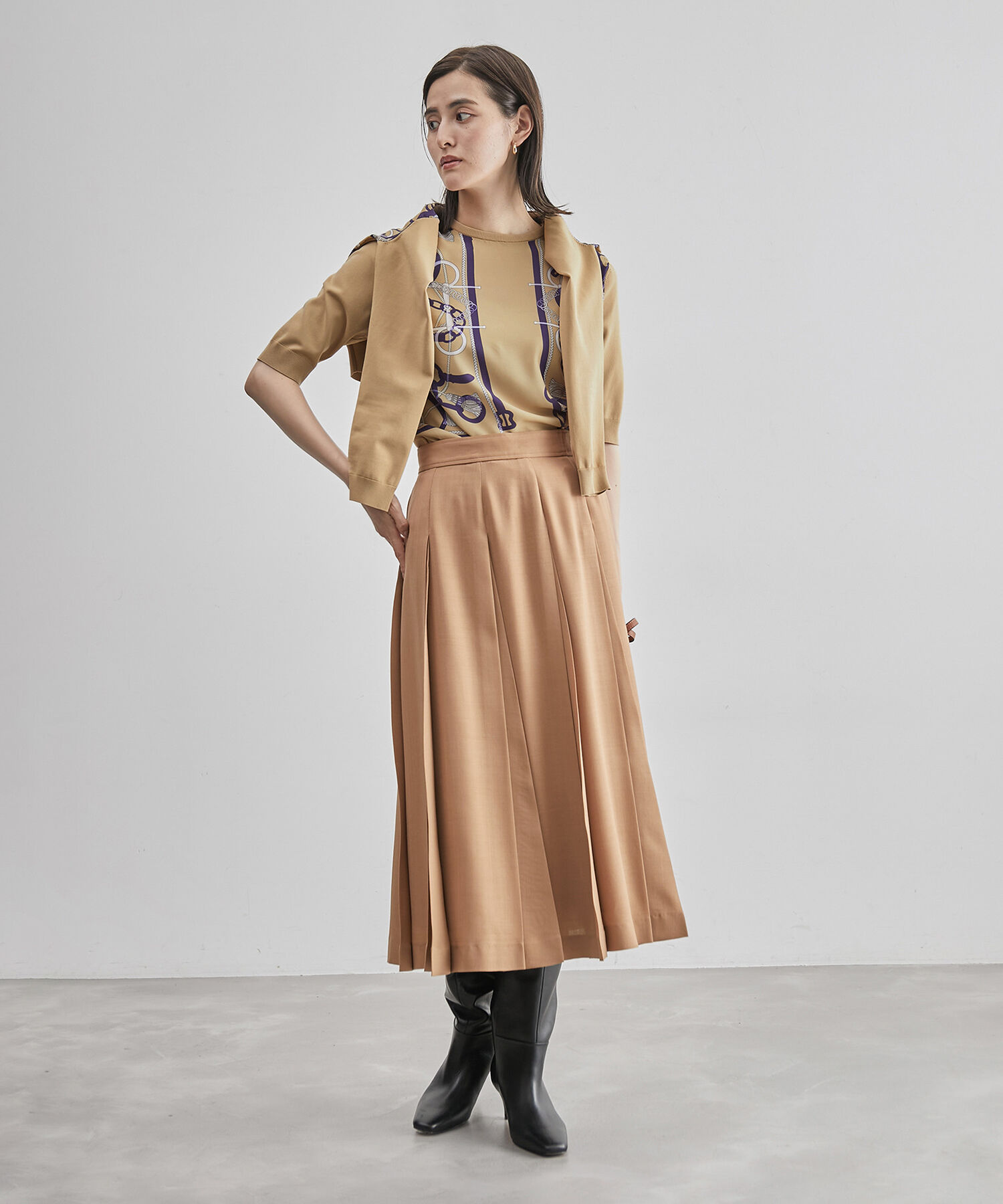 ROPE「ヴィンテージスカーフ柄ニット」|ニット・セーター|