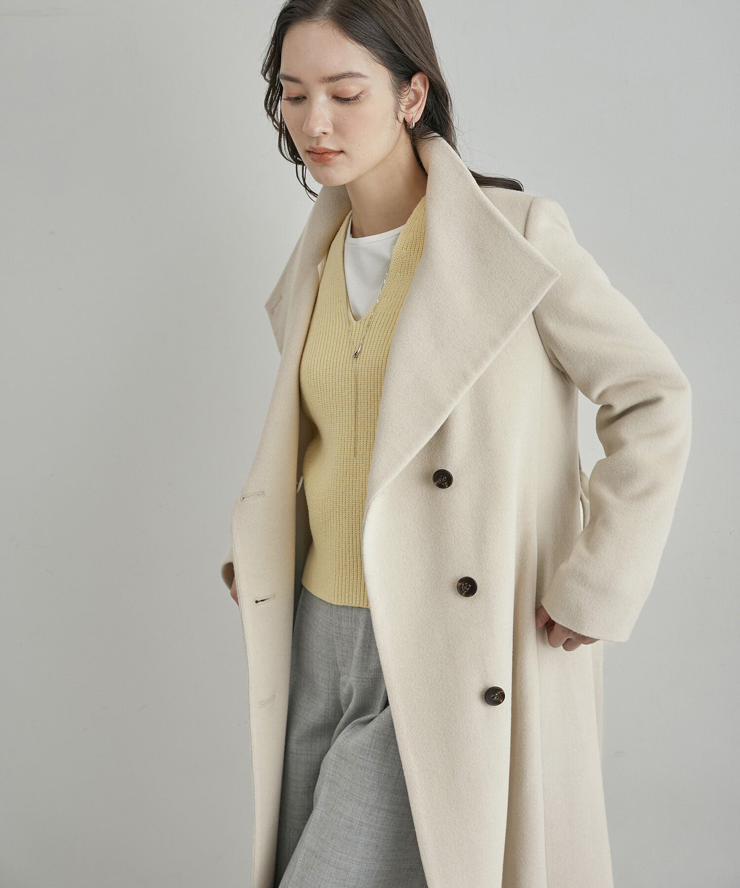 ROPE「2WAYプレミアムカシミヤロングコート」|チェスターコート|