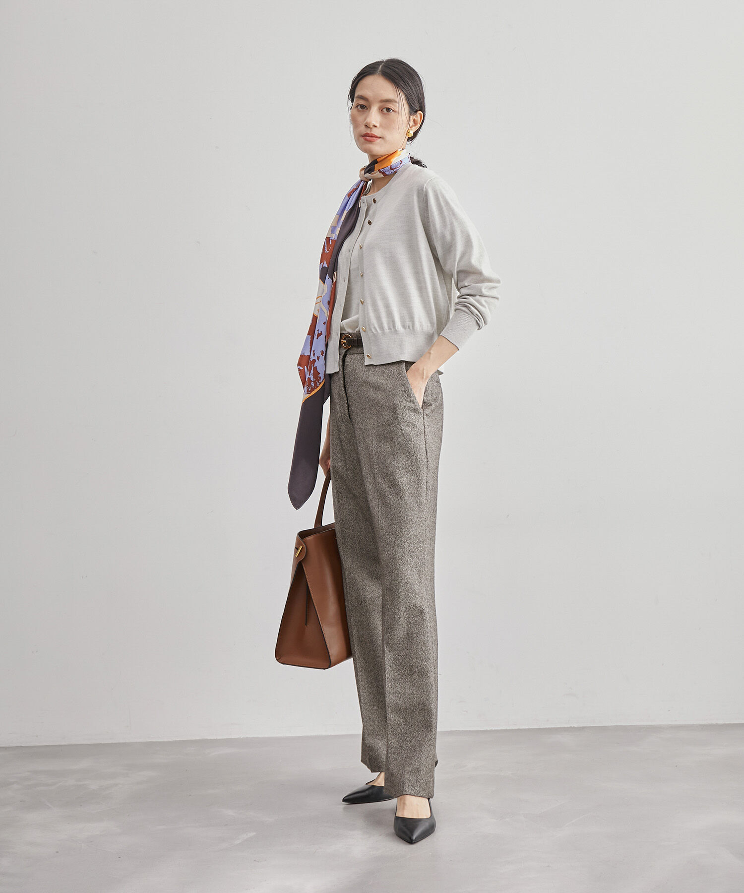 ROPE「【雑誌掲載】ヘリンボーンセミフレアーパンツ/セットアップ対応」|その他|