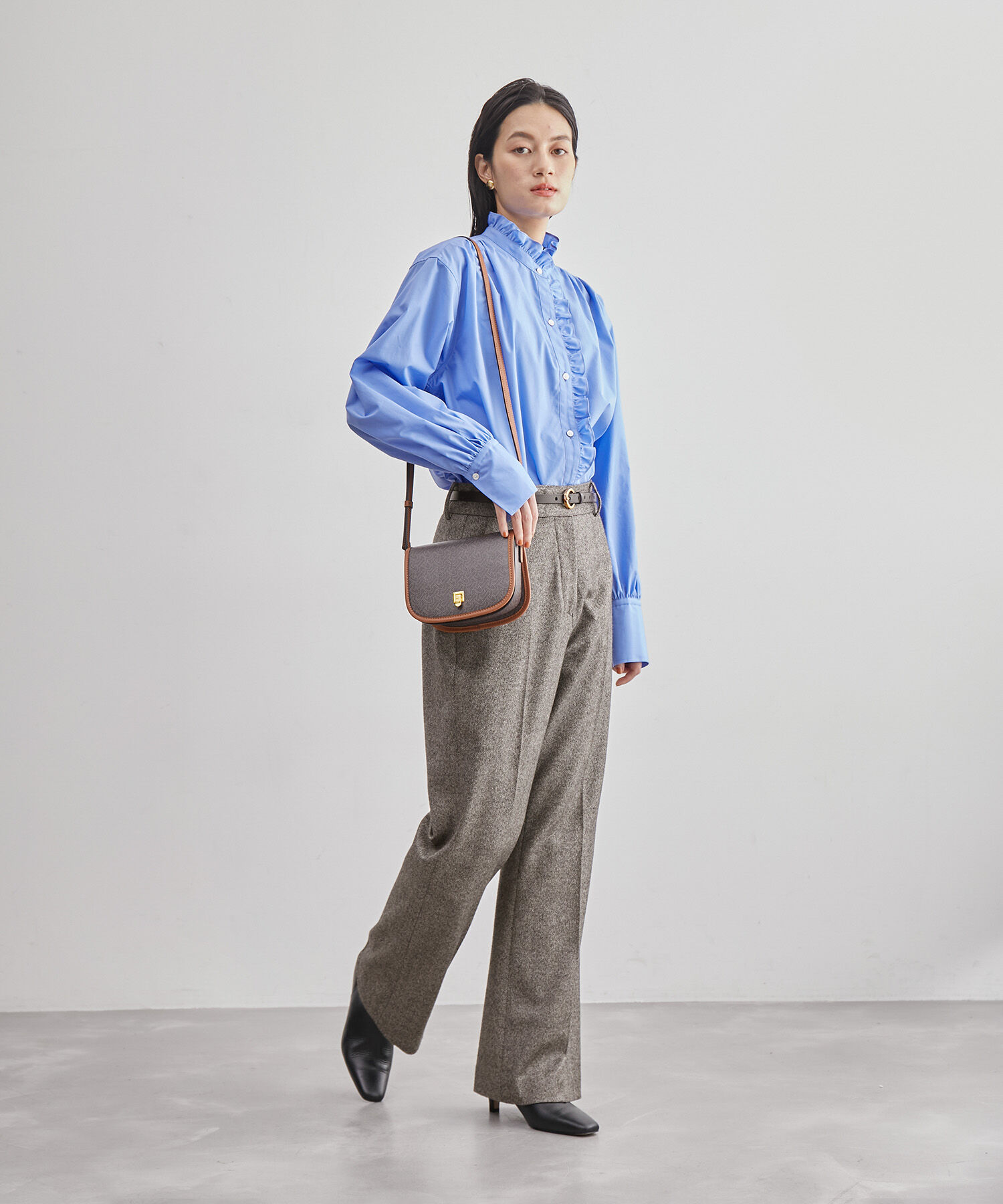 ROPE「【雑誌掲載】ヘリンボーンセミフレアーパンツ/セットアップ対応」|その他|