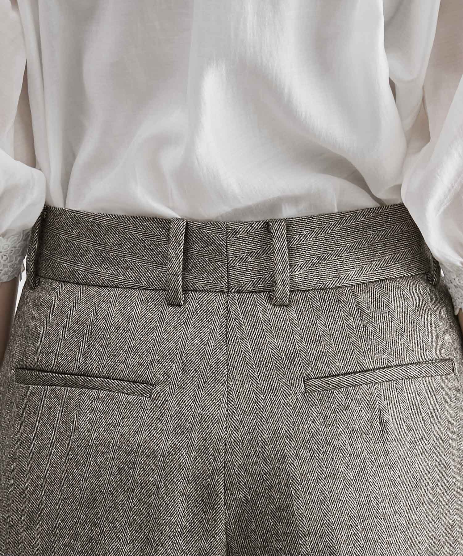 ROPE「【雑誌掲載】ヘリンボーンセミフレアーパンツ/セットアップ対応」|その他|