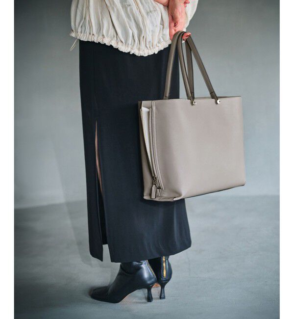 E'POR「【A4対応】【E'POR】Y BAG Wide【通勤】」|トートバッグ|ライトグレー