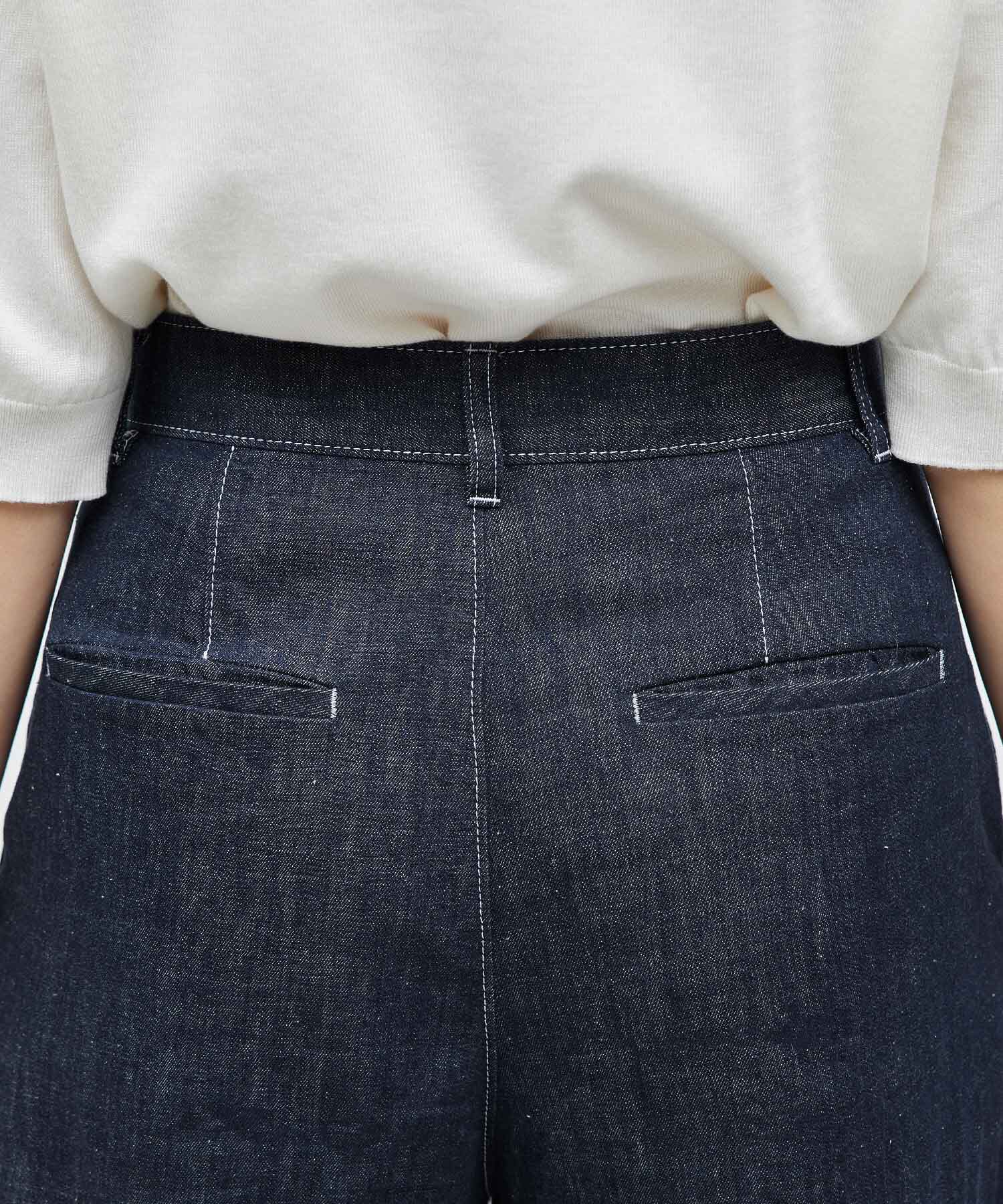 ROPE「デニムライクワイドパンツ」|デニム|