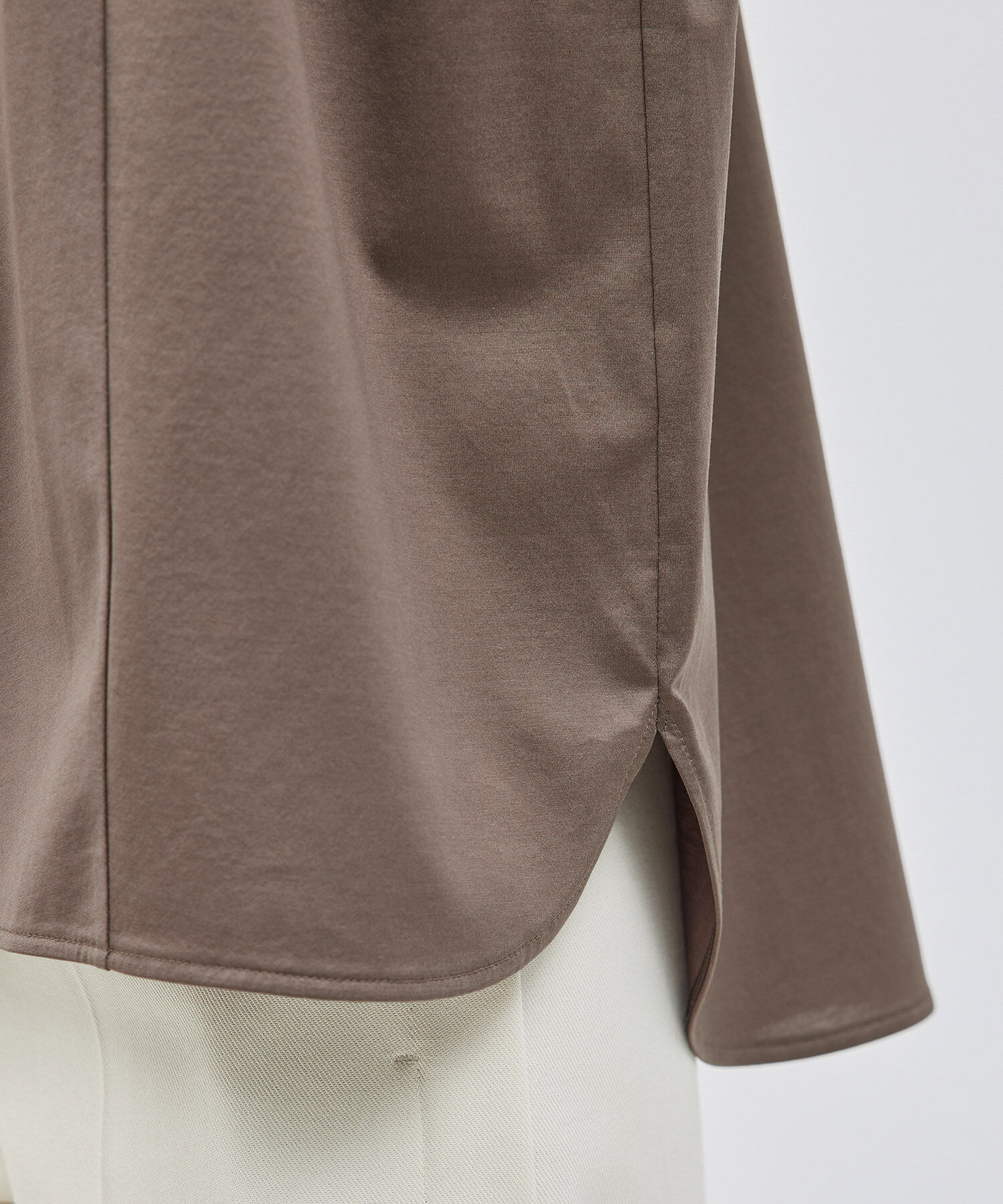 ROPE「【洗える】クリア天竺ラッフルフレンチスリーブカットソー」|シャツ・ブラウス|