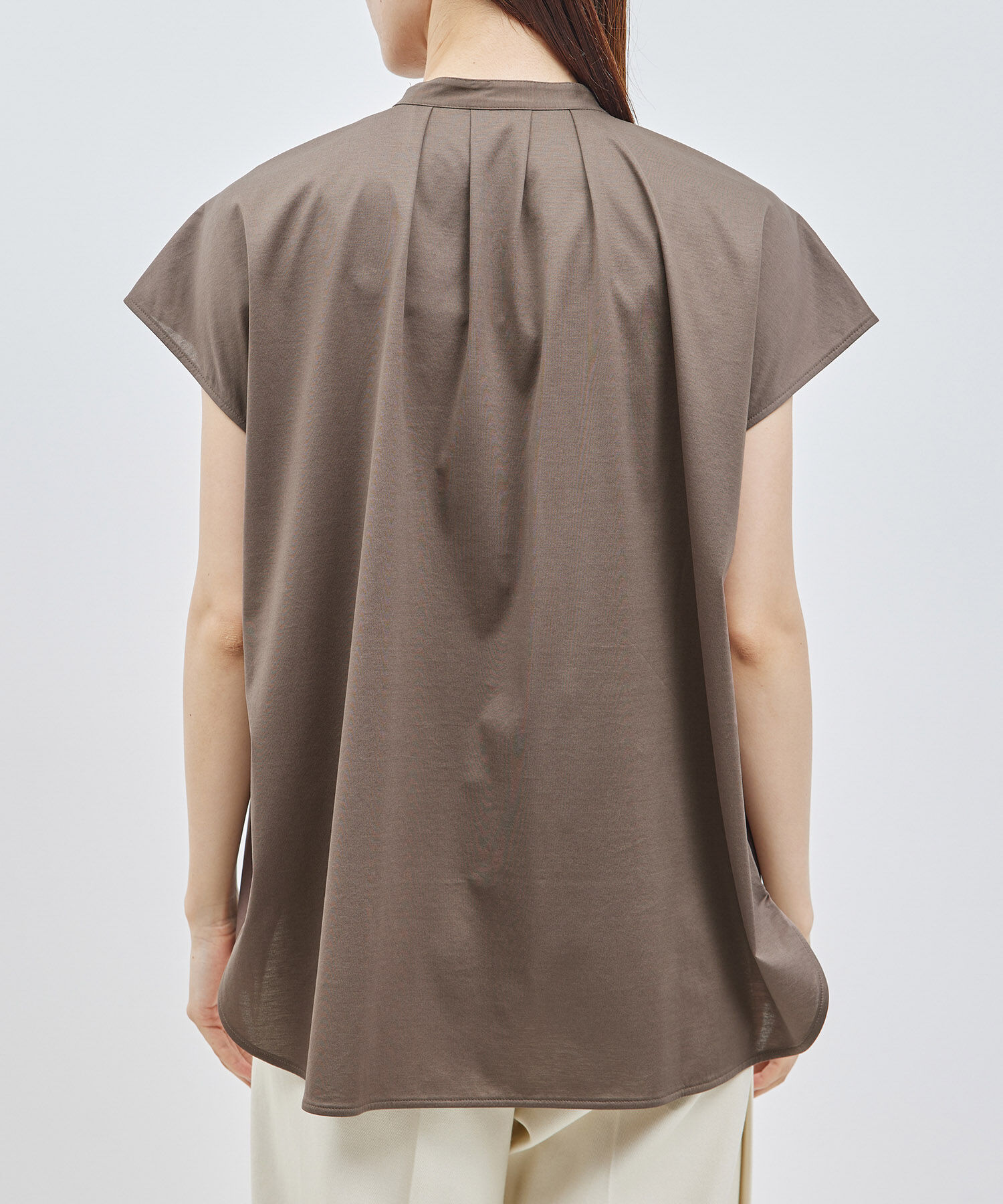 ROPE「【洗える】クリア天竺ラッフルフレンチスリーブカットソー」|シャツ・ブラウス|