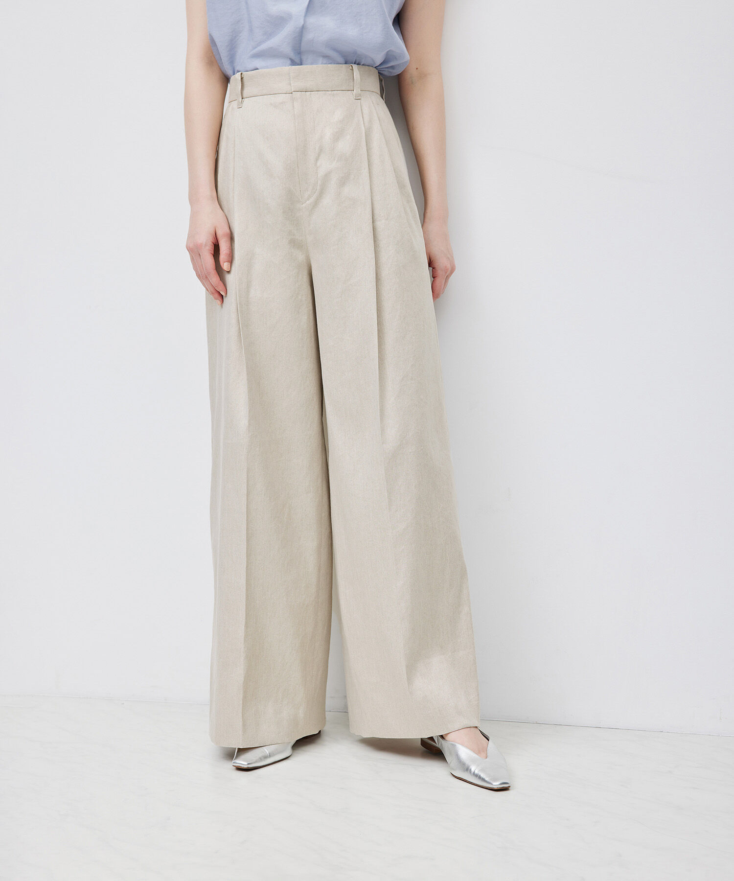 ROPE「ストレッチリネン2タックワイドパンツ/セットアップ対応」|その他|