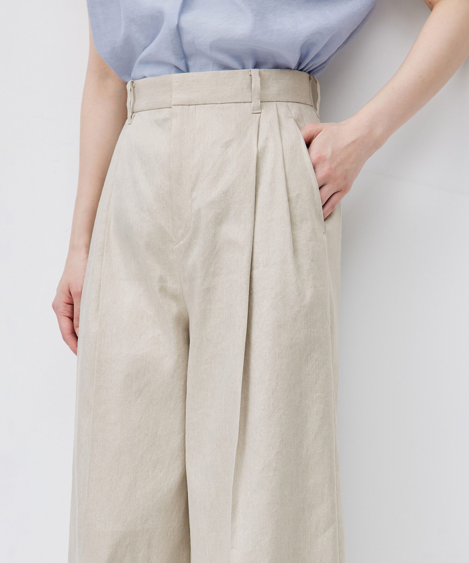 ROPE「ストレッチリネン2タックワイドパンツ/セットアップ対応」|その他|