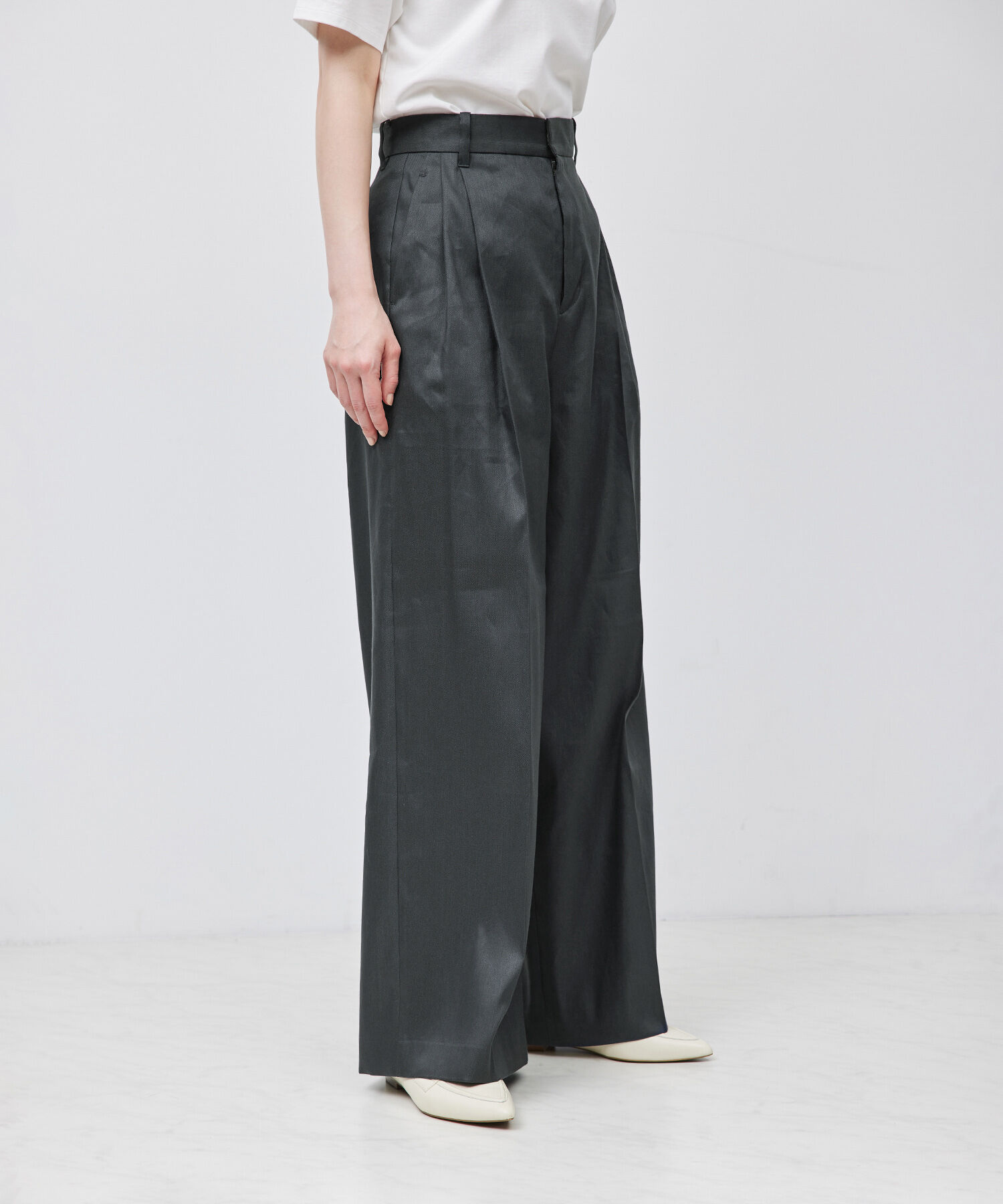 ROPE「ストレッチリネン2タックワイドパンツ/セットアップ対応」|その他|