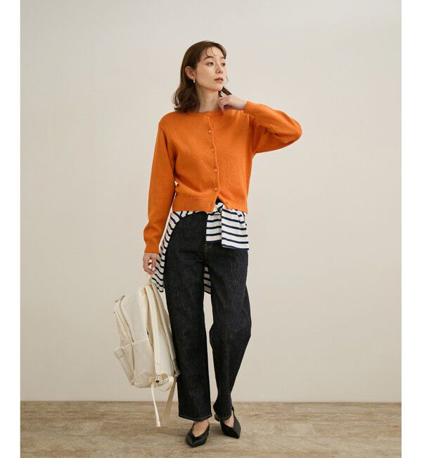 ROPE「【洗える】クルーネックミドルゲージカーディガン【オーガニックコットン】/セット対応」|ニット・セーター|