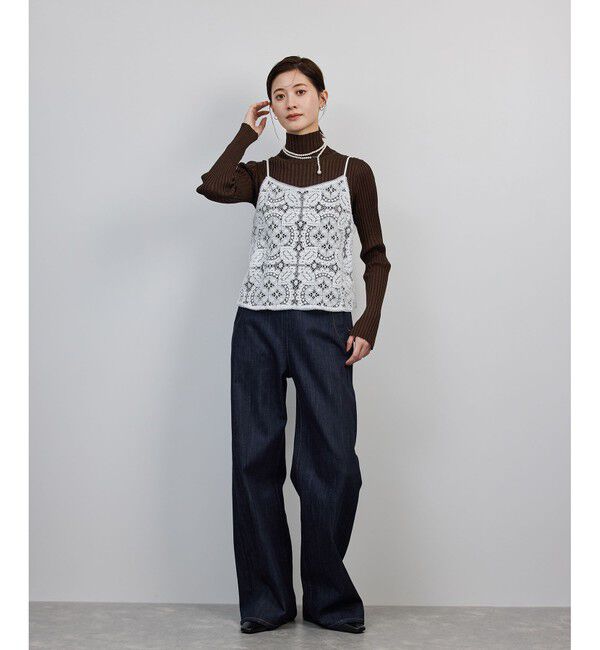 ROPE「CLUNY(クルーニー) コットンレースキャミソール」|キャミソール|