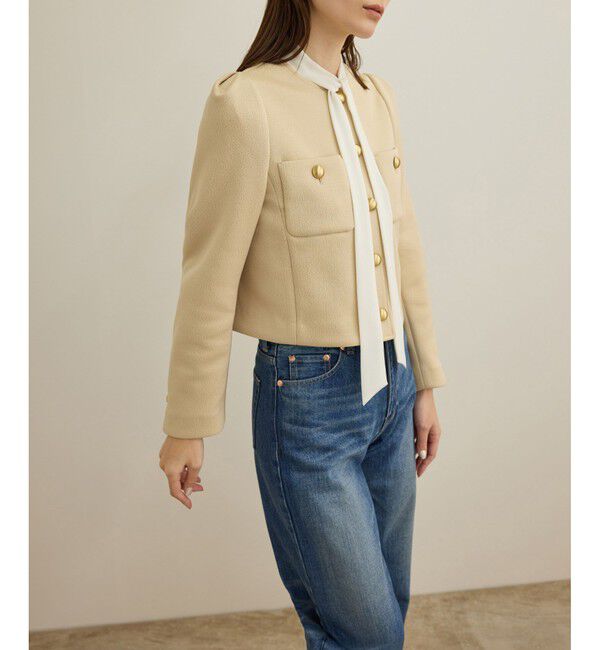 ROPE「金ボタンニットジャケット」|ノーカラージャケット|