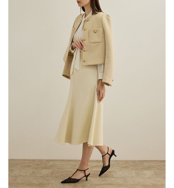 ROPE「金ボタンニットジャケット」|ノーカラージャケット|