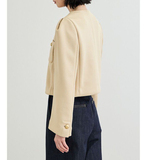 ROPE「金ボタンニットジャケット」|ノーカラージャケット|