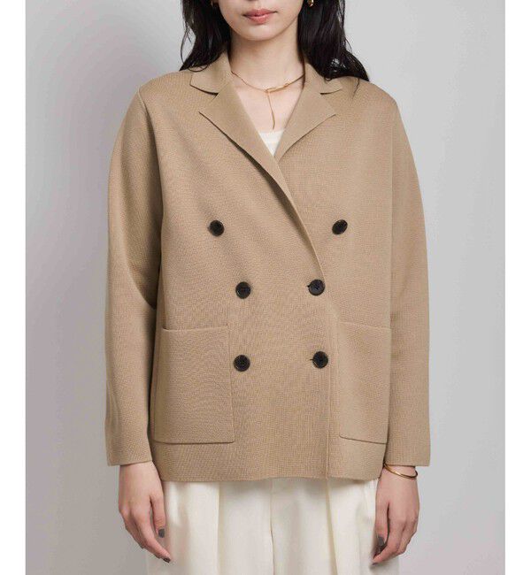 ROPE「ミラノリブ ニットダブルジャケット/イージーケア」|テーラードジャケット|