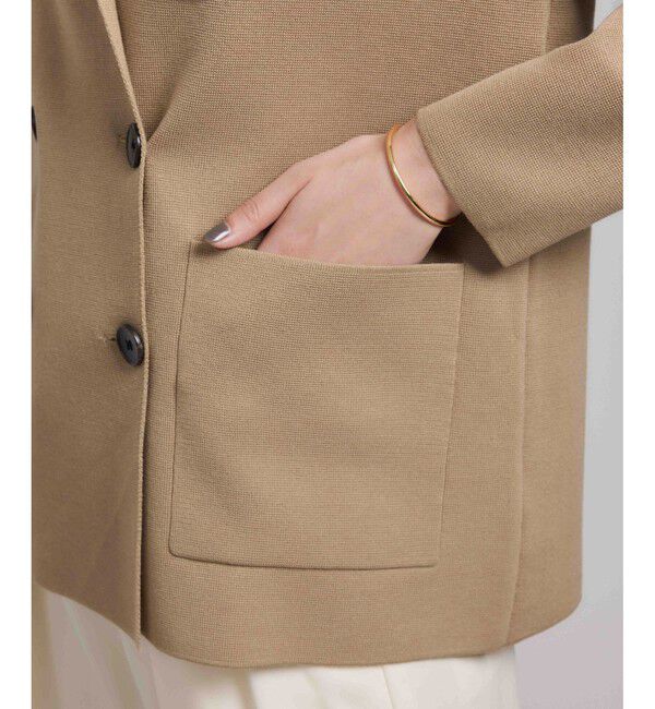 ROPE「ミラノリブ ニットダブルジャケット/イージーケア」|テーラードジャケット|