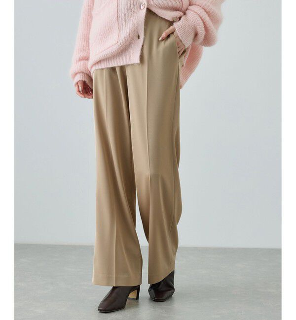 ROPE「センタープレスパンツ(トリアセテートツイル/デニムライク)」|チノ|ベージュ(27)