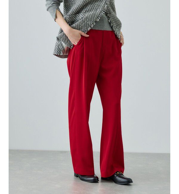 ROPE「センタープレスパンツ(トリアセテートツイル/デニムライク)」|チノ|