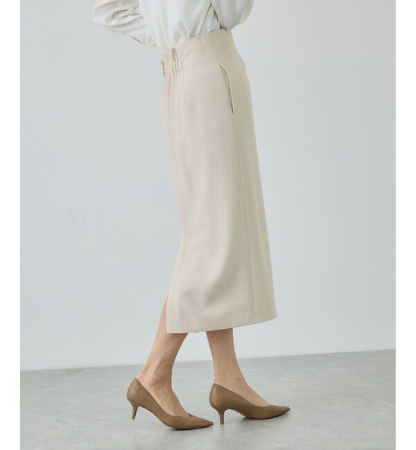 ROPE「トリアセダブルクロス ハイウエストタイトスカート/イージーケア・セットアップ対応・26SS」|スカート|