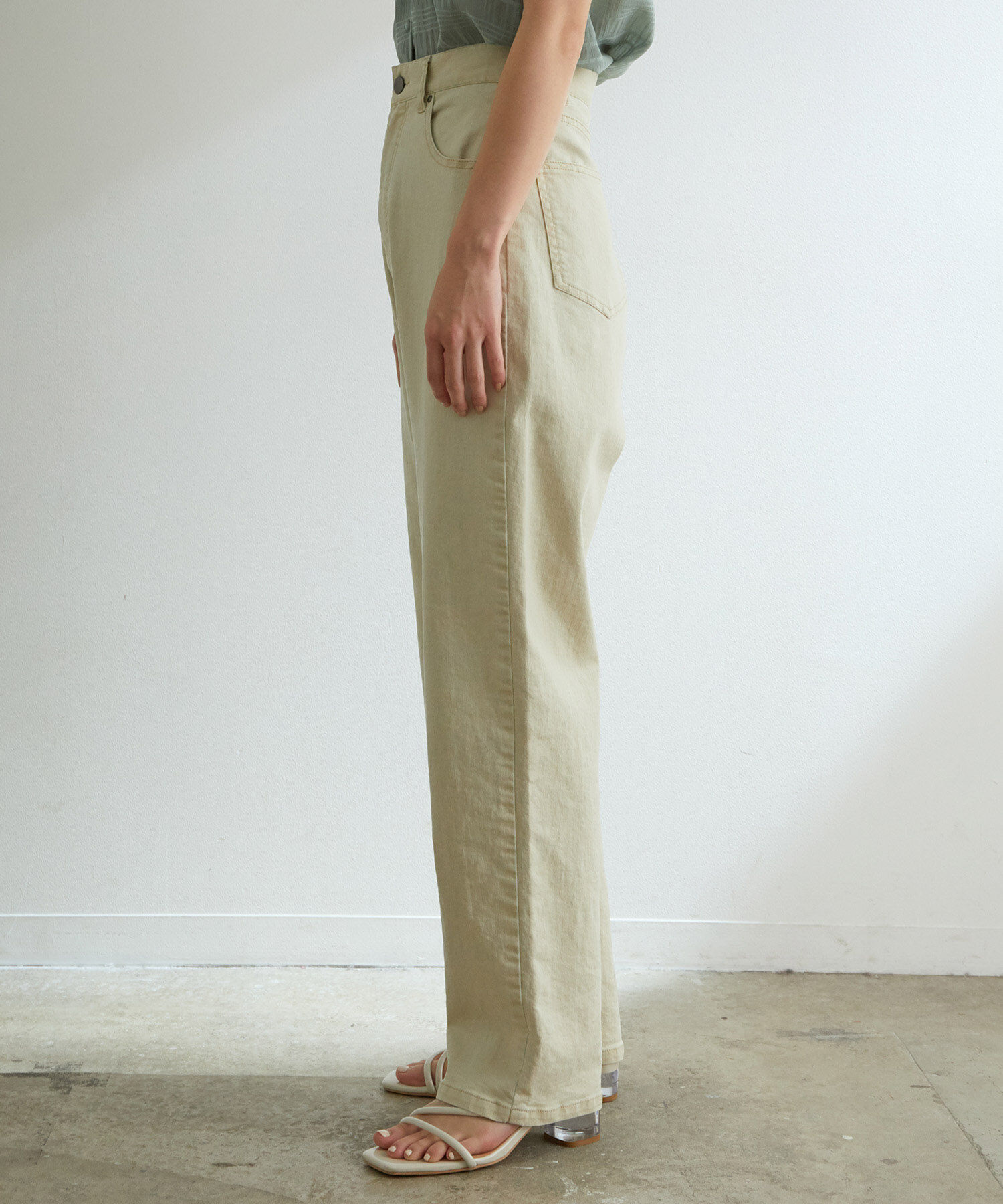 VIS「ツイル＆デニムストレートパンツ」|デニム|