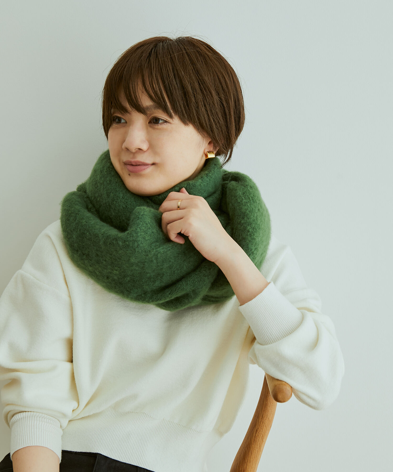 VIS「ふわふわボリュームマフラー」|マフラー|グリーン(30)