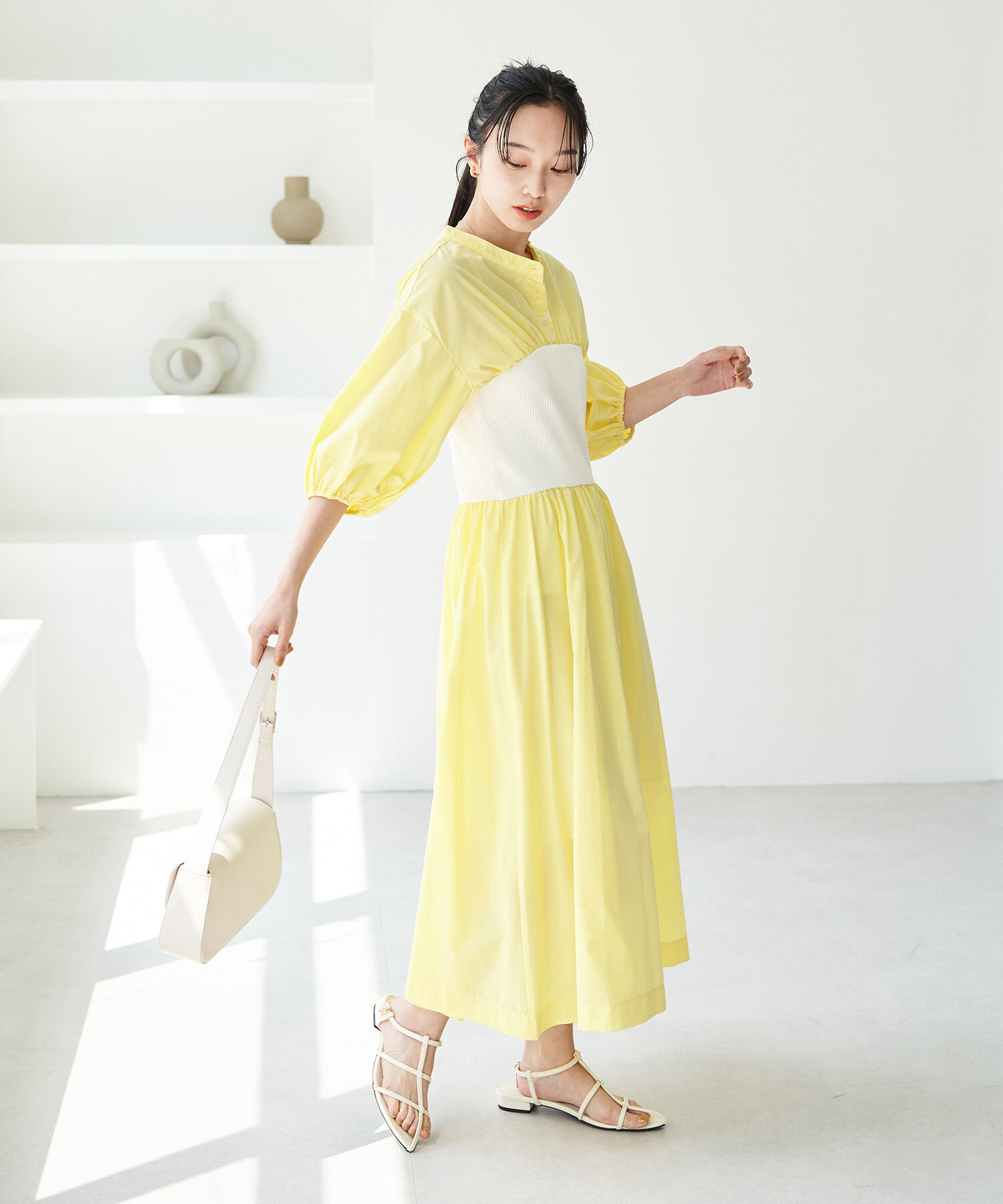 VIS「ストライプ＆無地ビスチェドッキングシャツワンピース」|その他|