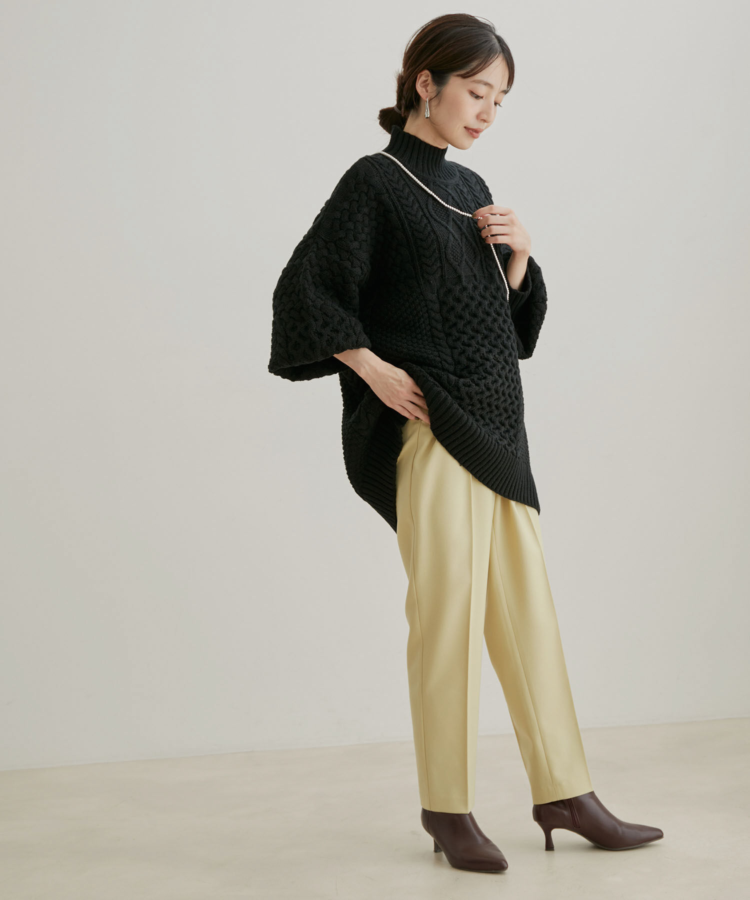 VIS「【Washable・EASY CARE】エコウールタッチテーパードパンツ【sustainable】」|スラックス|