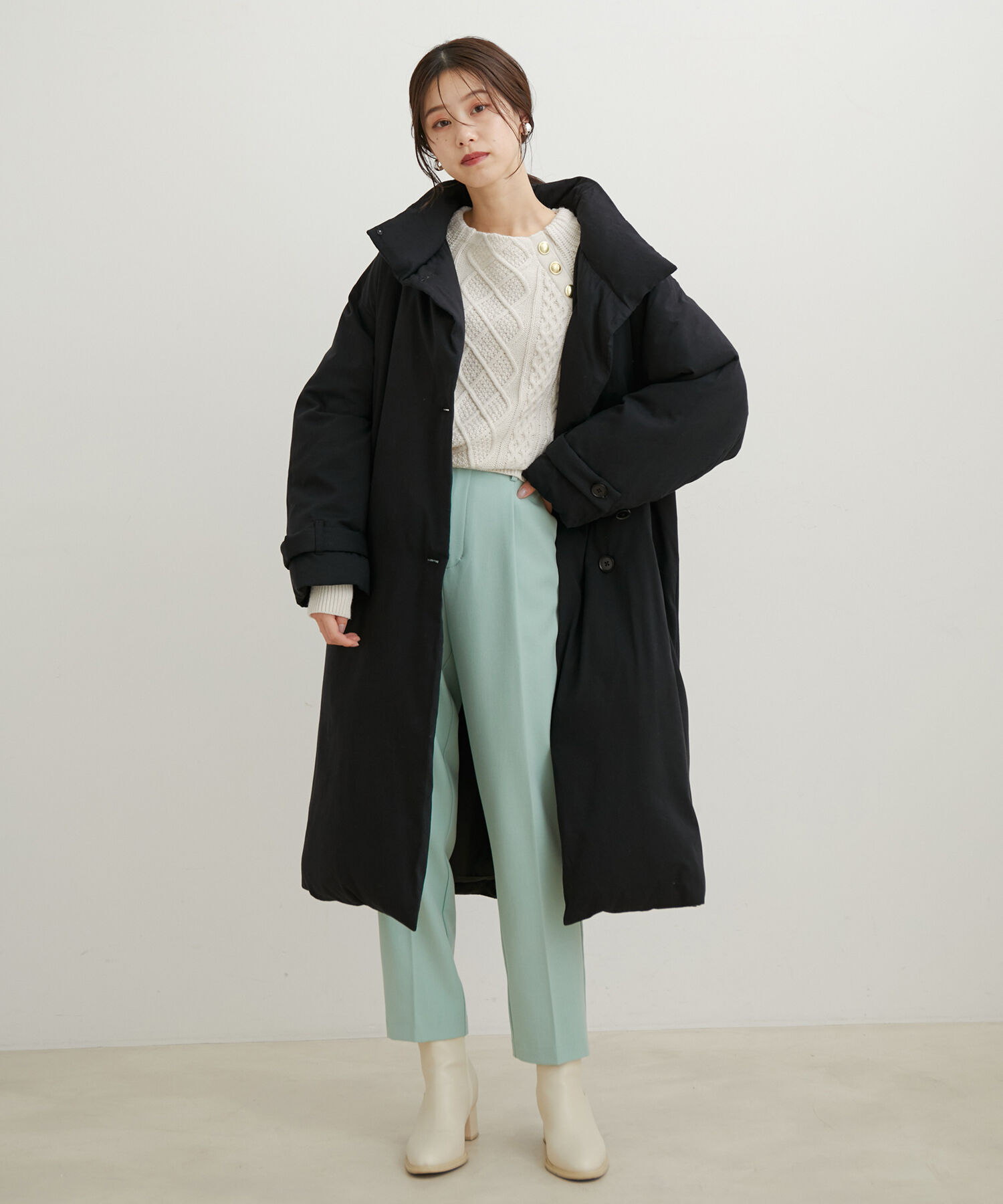 VIS「【保温機能綿】スタンドカラーパデットコート」|その他|