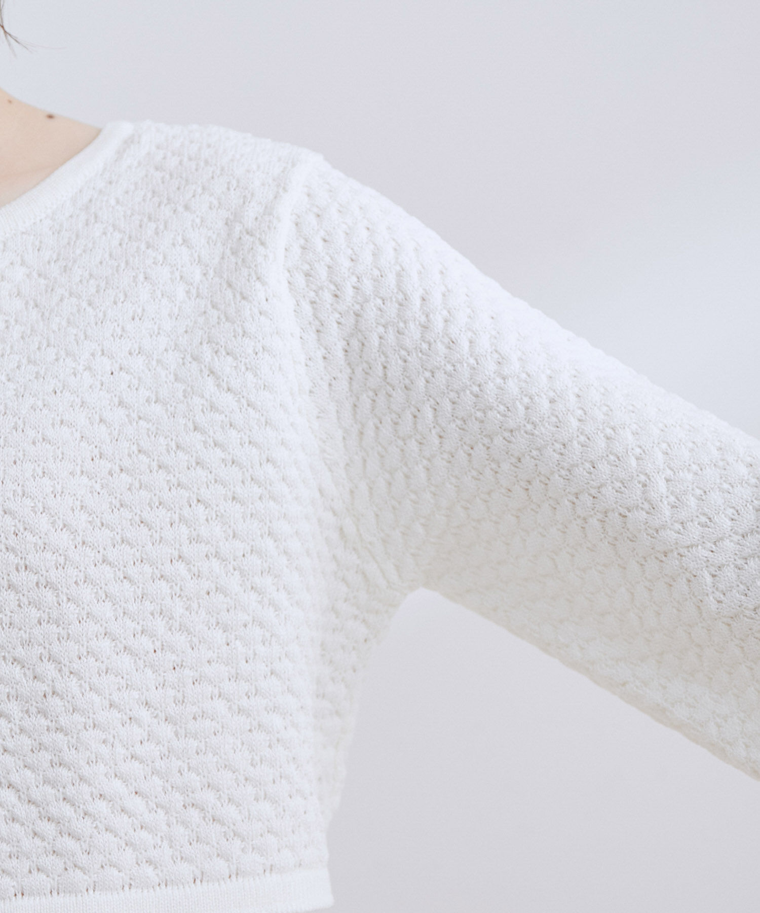 VIS「【前後2WAY】柄編みニットショートカーディガン」|カーディガン|