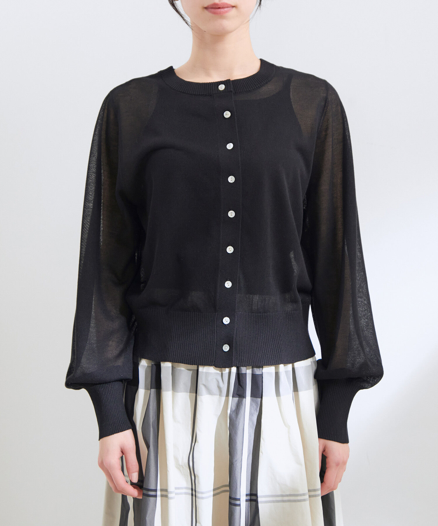 VIS「【接触冷感】【前後2WAY】シアーカーディガン」|カーディガン|