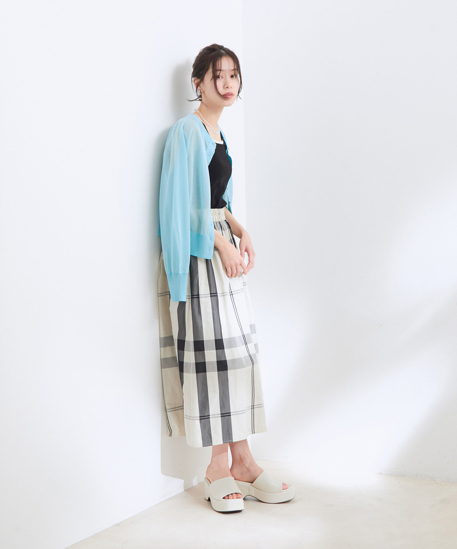 VIS「【接触冷感】【前後2WAY】シアーカーディガン」|カーディガン|